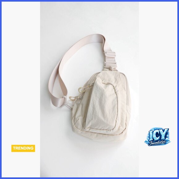 Water Resistant Nylon Sling Bag with Adjustable Strap and Multiple Pockets